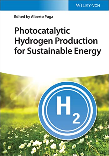Book cover: "Photocatalytic Hydrogen Production" with a hydrogen symbol and greenery.