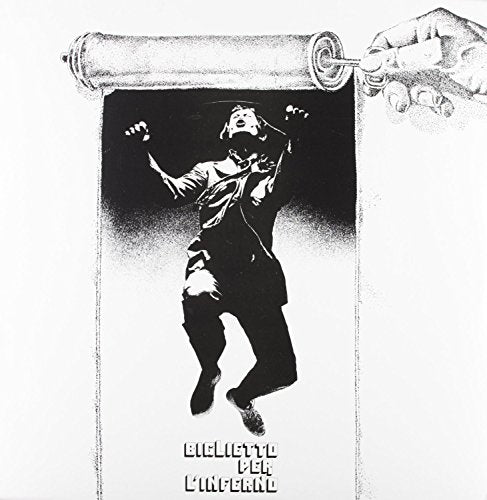 Black and white vinyl record cover depicting a falling figure.