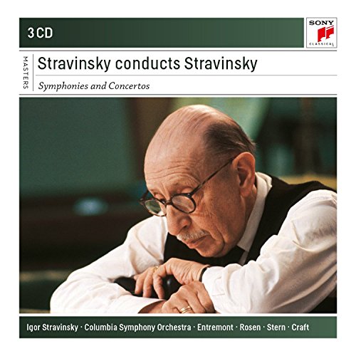 Igor Stravinsky portrait on a 3-CD album cover, Sony Classical label.
