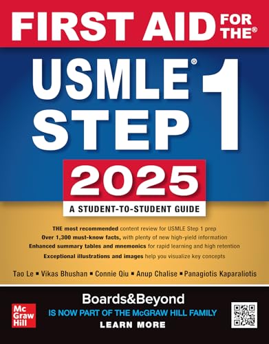 First Aid for the USMLE Step 1 2025 [Paperback] [2025] Le, Tao; Bhushan, Vikas; Qiu, Connie; Chalise, Anup; Kaparaliotis, Panagiotis