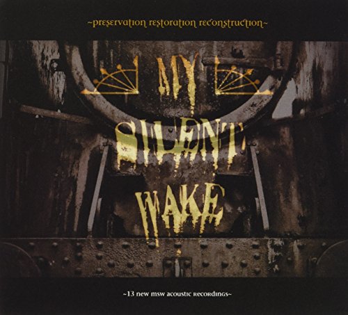 CD cover with distressed metal texture and gold, angular lettering.