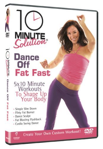 DVD cover for 10 Minute Solution Dance Off Fat Fast featuring a dancing woman.