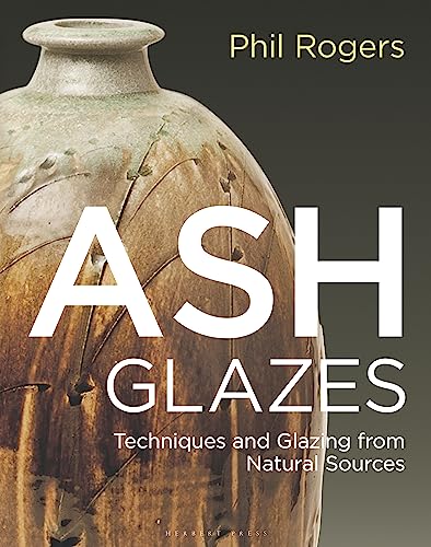 Ceramic book cover with earthy tones, ash textures, and pottery or glaze images.