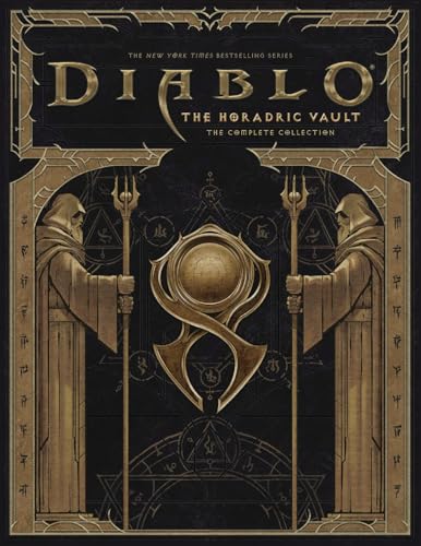 “Diablo: Horadric Vault” book cover with ornate gold and brown design.