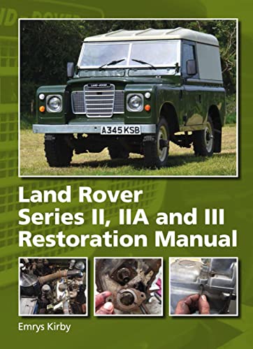 Land Rover Series II, IIA, and III vehicle covers and technical illustrations in a book.