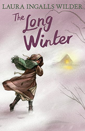 Book cover: girl in winter storm, house in background.