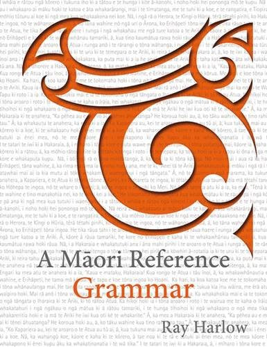 Book with Maori language and grammar content, likely featuring indigenous cultural designs and text.