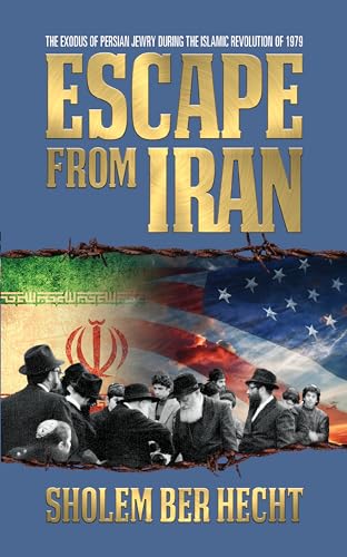 Book cover depicting Iranian Jewish exodus with flags and figures in hats.