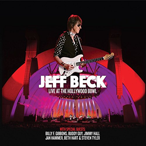 Jeff Beck playing guitar on stage at the Hollywood Bowl, CD cover.
