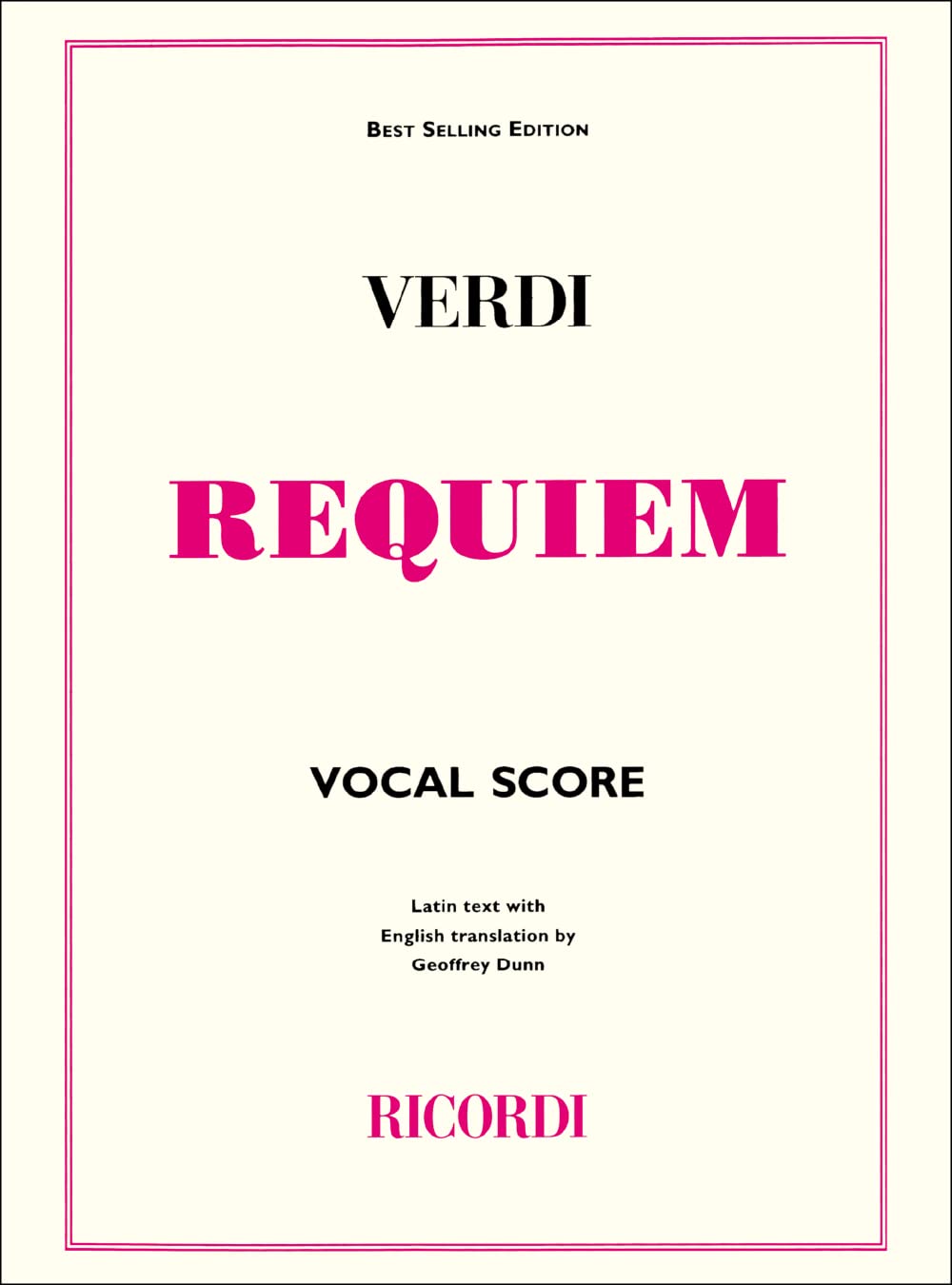 REQUIEM - Verdi Vocal Score