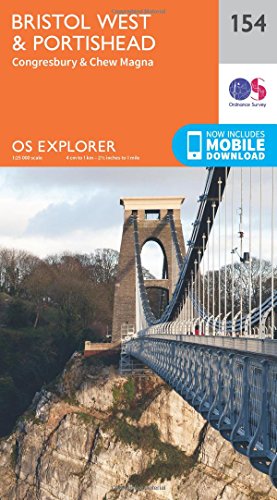 Bristol West & Portishead Map | Congresbury & Chew Magna | Ordnance Survey | OS Explorer Map 154 | England | Walks | Hiking | Maps | Adventure