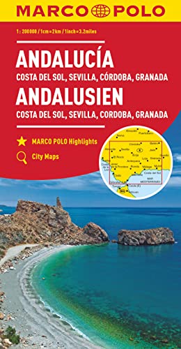 Andalusia, Costa Del Sol, Seville, Cordoba, Granada Marco Polo Map: Wegenkaart 1:200 000: Costa Del Sol, Sevillal, Cordoba, Granada / Costa Del Sol, Sevilla, Cordoba, Granada (Marco Polo Highlights)