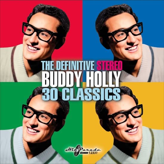 Buddy Holly album cover with four repeating images in colorful squares.