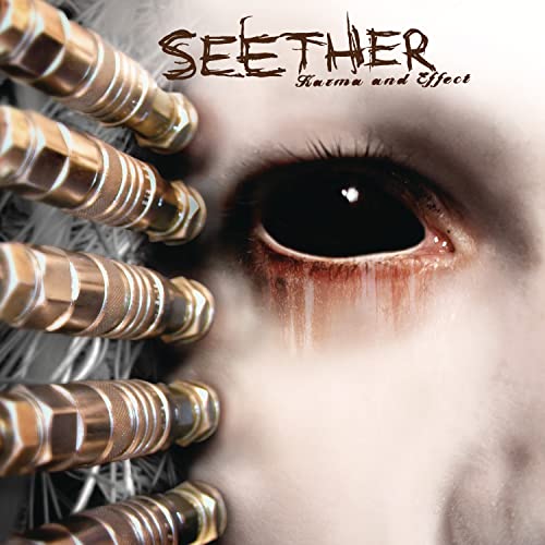 Seether album cover: an eye with red tears and syringes.
