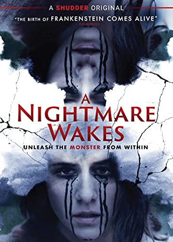 DVD cover for horror film “A Nightmare Wakes” with a distressed face.