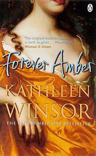 Book cover of Forever Amber by Kathleen Winsor featuring a woman in an orange dress.