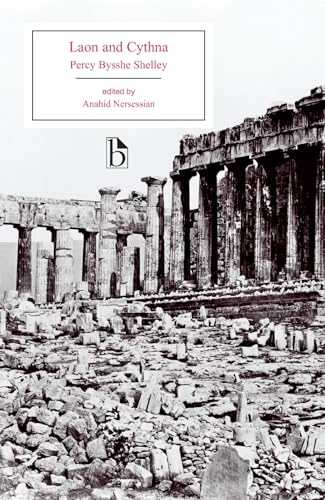 Book cover for Laon and Cythna by Percy Bysshe Shelley featuring ancient Greek ruins.
