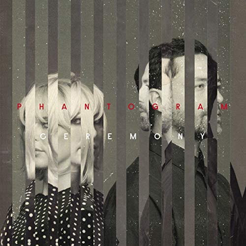 Phantogram album cover, “Ceremony,” featuring fragmented portraits of two people.