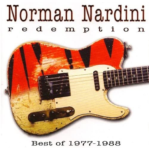 CD cover for Norman Nardini’s “Redemption” featuring a worn electric guitar.