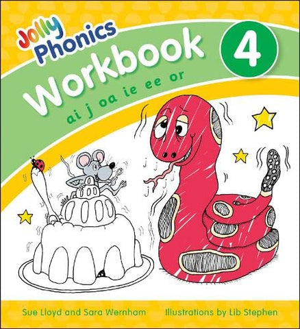 Jolly Phonics Workbook 4: in Precursive Letters (British English edition)