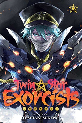 Manga cover featuring a masked boy with teal hair and a winged, armored figure.