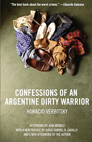 Book cover: pile of clothes, shoes, and title "Confessions of an Argentine Dirty Warrior.