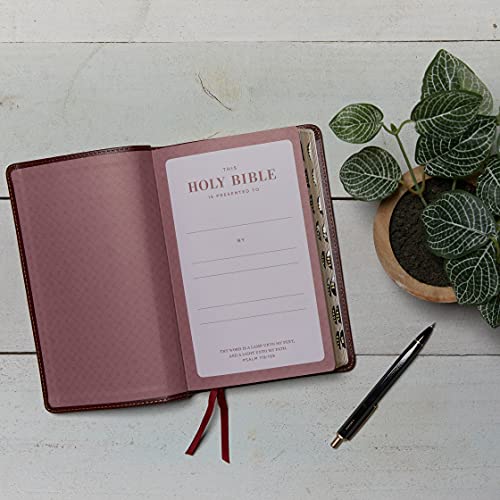 KJV Holy Bible: Thinline, Burgundy Leathersoft, Red Letter, Comfort Print (Thumb Indexed): King James Version : Holy Bible, King James Version