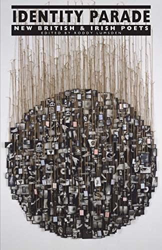 Book cover titled Identity Parade featuring a circular collage of small black-and-white photographs.
