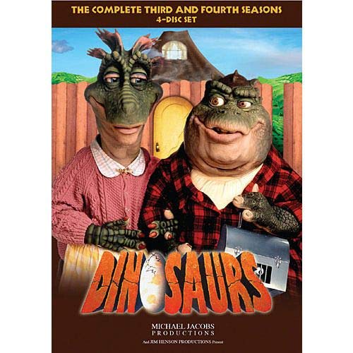 “Dinosaurs” DVD cover featuring Earl and Fran Sinclair in front of a house.