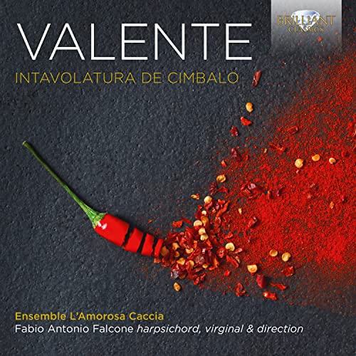 CD cover: "Valente: Intavolatura De Cimbalo" with chili peppers.
