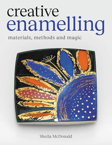 Book cover with colorful enamel art of a flower on a white background.