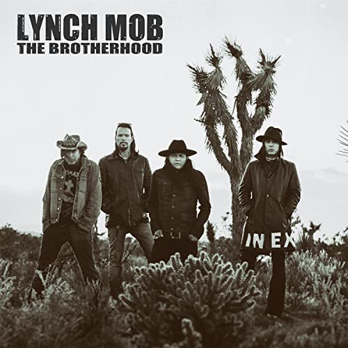 Lynch Mob album cover featuring four men in hats in a desert landscape.
