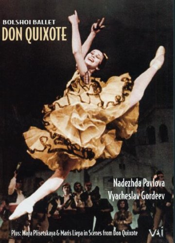 Bolshoi Ballet's "Don Quixote" DVD cover featuring a leaping ballerina.