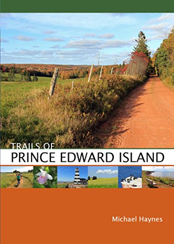 Colourful book cover with scenic PEI landscapes and possibly a red sand beach image.