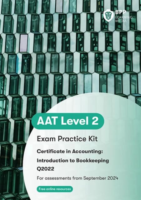 Book cover for AAT Level 2 Introduction to Bookkeeping exam practice kit.