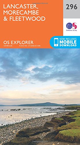 Lancaster, Morecambe & Fleetwood Map | Lancashire Coast | Ordnance Survey | OS Explorer Map 296 | England | Walks | Hiking | Maps | Adventure