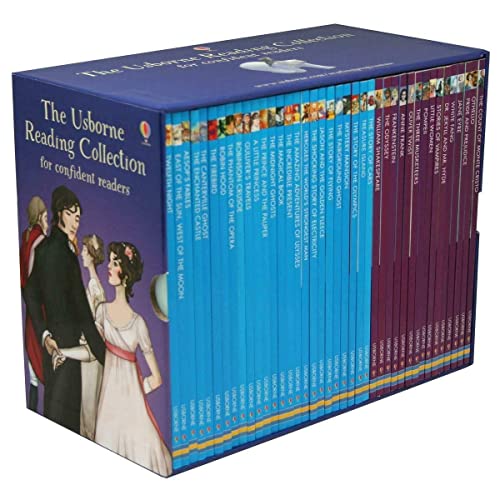 Boxed set of twenty-four Usborne reading books with illustrated cover.