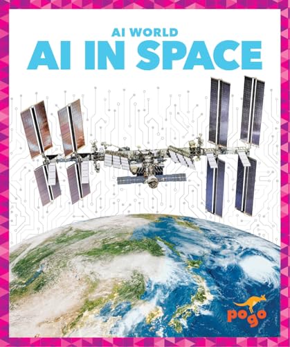 Book cover with space station orbiting Earth, circuit board pattern in background.