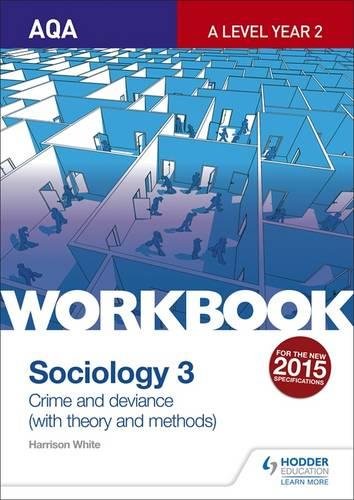 AQA Sociology workbook cover, blue and white maze illustration, text details.