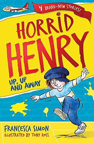 Colourful children's book cover with boy and balloons, likely featuring Horrid Henry character.