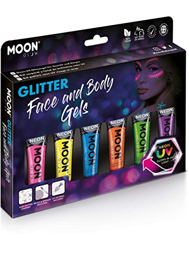 Moon Glow Neon UV Fine Glitter Gel, Assorted