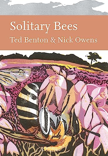 Book cover with illustrated solitary bees amongst pink flowers.