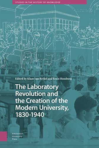 Book cover depicting a historical laboratory scene and text about university history.