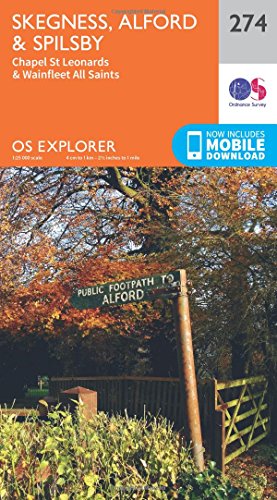 OS Explorer Map 274 Skegness, Alford and Spilsby, OS Explorer Paper Map