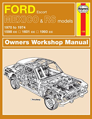 Haynes Owners Workshop Manual cover featuring a line drawing of a Ford Escort.