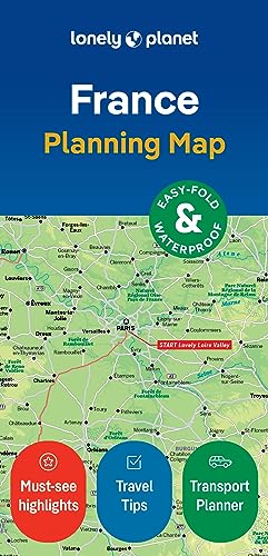 Lonely Planet France Planning Map showing a detailed road map of the Paris region.