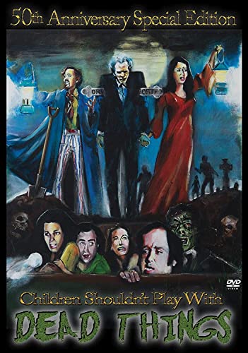 DVD cover for "Children Shouldn't Play With Dead Things" featuring horror imagery.