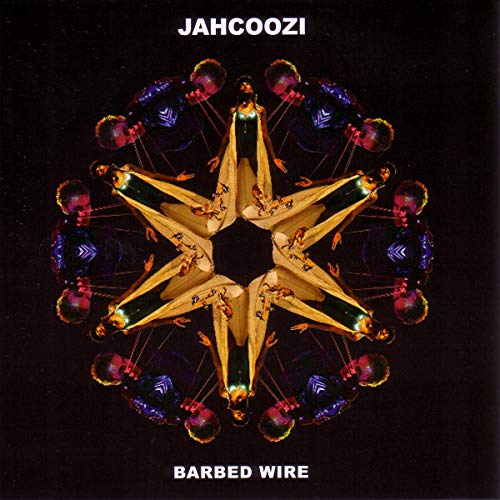 CD cover for Jahcoozi’s “Barbed Wire” featuring a kaleidoscopic insect pattern.