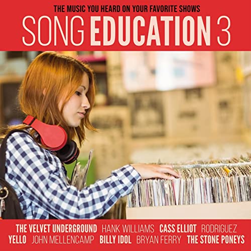 LP cover featuring a woman with headphones browsing vinyl records.