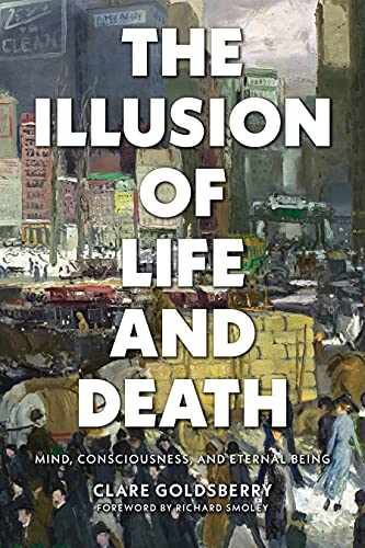 Book cover: "The Illusion of Life and Death: Mind" with city scene.